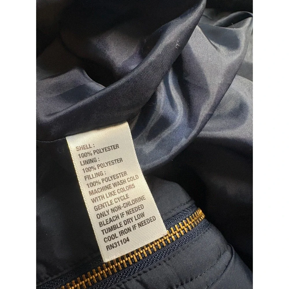 Crown & Ivy Curvy Women 2X Navy Blue‎ Puffer Vest Quilted Snap Front Pockets